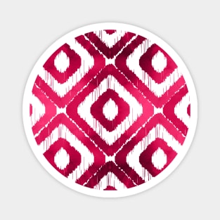 Ruby Red Ikat Pattern Magnet